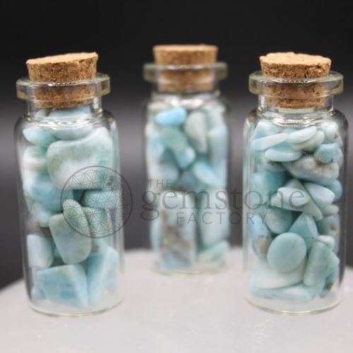 Larimar Gemstone Bottle Grade A 2"