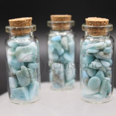 Larimar Gemstone Bottle Grade A 2"