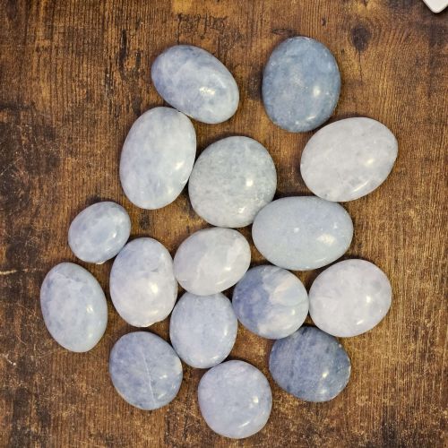 Calcite Blue Palm Stone Select Size, Size: Small