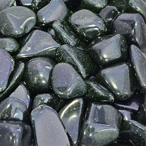 Goldstone Green Tumbled Stone .75"-1"
