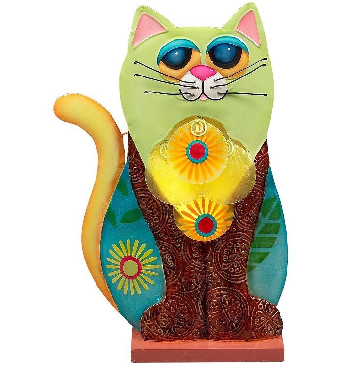 Goofy Cat Capiz Shell Table Lamp
