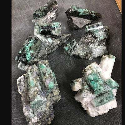 Emerald w/ Molybdenite Specimen priced by weight