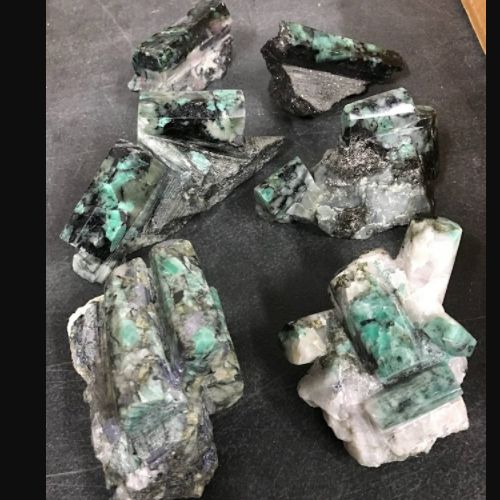 Emerald w/ Molybdenite Specimen priced by weight