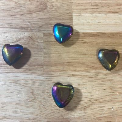 Hematite Rainbow Titanium Heart 1"