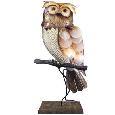 Wise Owl Capiz Shell Table Lamp