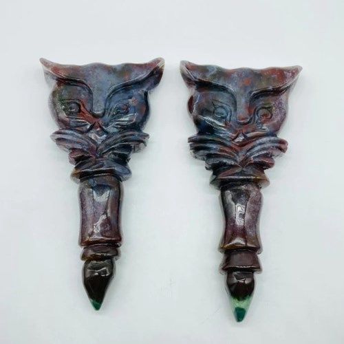 Jasper Ocean Owl Scepter 6&quot;-7&quot;