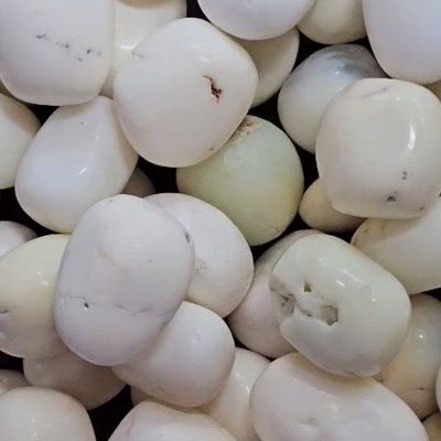 Jade White Tumbled Stone 1"