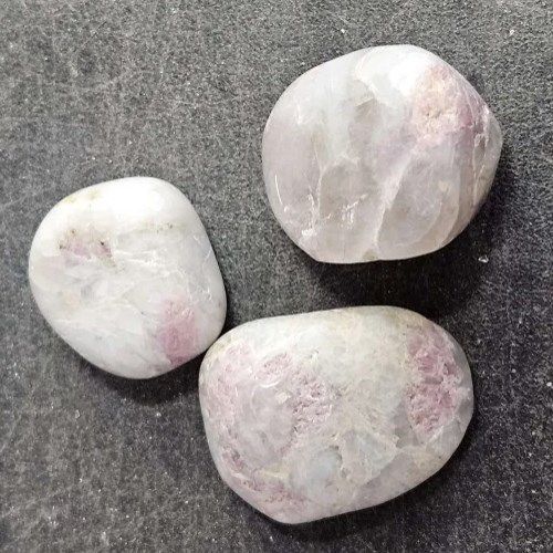 Quartz &amp; Rubellite Tumbled Stone .5&quot; -1&quot;