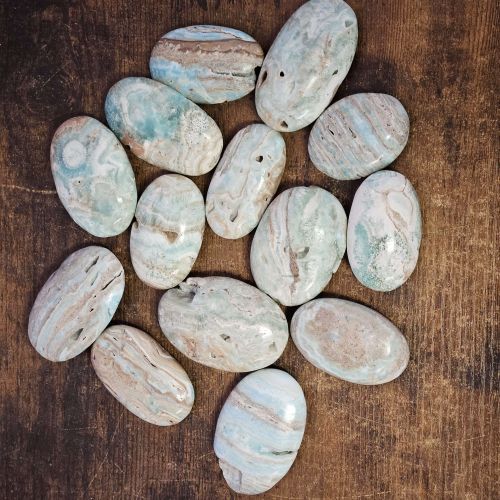 Aragonite Blue Palm Stone 3&quot;