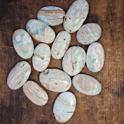 Aragonite Blue Palm Stone 3"
