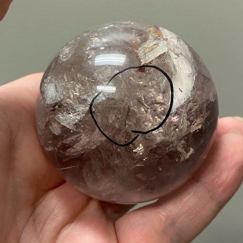 Amethyst Sphere w/ Moving Enhydro/Water Bubble 354g