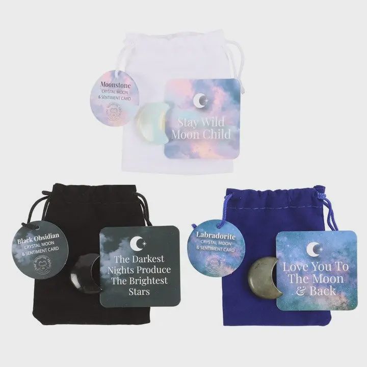 Crystal Moon Lucky w/Velvet Bag Asst. Stones