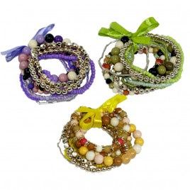 Bracelet Pile-On Green Beads