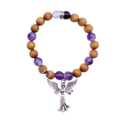 Bracelets Archangel Bracelet 8mm Round Bead, Type: Tsadkiel w/ Amethyst