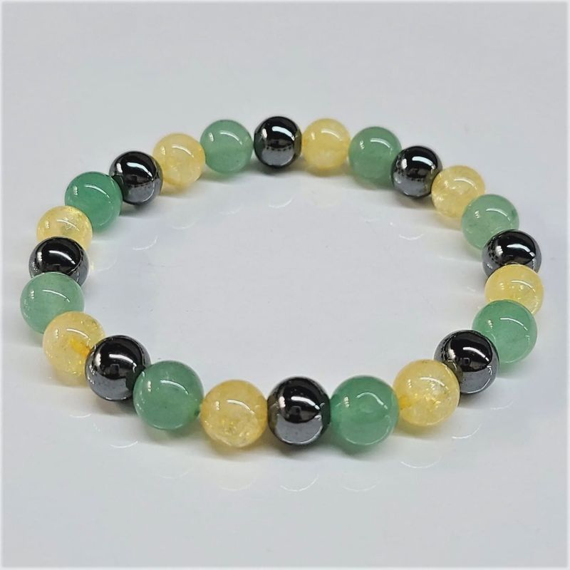 Bracelets Aventurine &amp; Citrine &amp; Hematite 8mm elastic bracelet