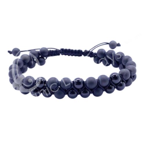 Bracelets Double Row Adjustable 6mm Beads