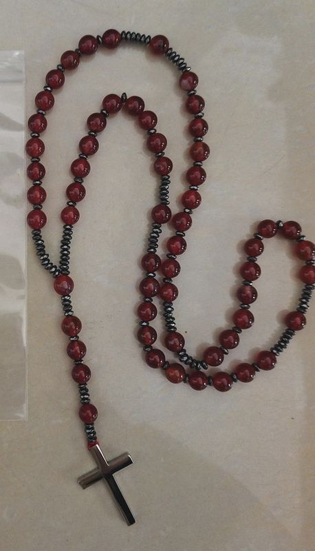Rosary Carnelian 8 mm &amp; Hematite faceted