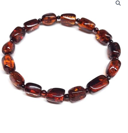 GB Amber Nugget Red Blood Natural elastic bracelet