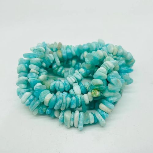 Bracelets Amazonite Chip Elastic Gemstone Bracelet