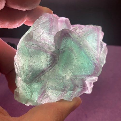 Fluorite Octahedral Green Purple Translucent High Quality Specimen from Zheijang - Select