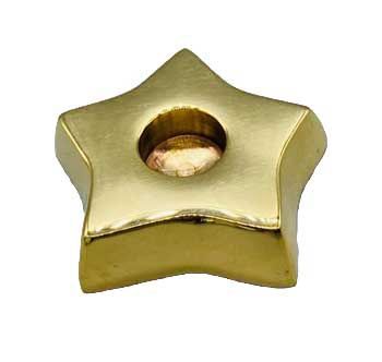Candle Holder Brass Star shape Select color, Color: Gold