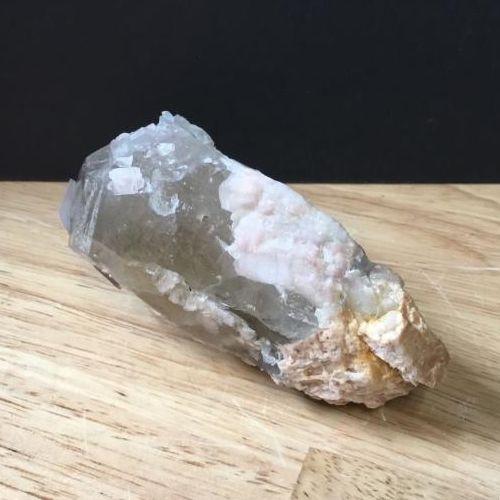 Quartz Smoky w/ Cleavelandite &amp; Tourmaline Black Specimen 4&quot;x2.5&quot; | 317g