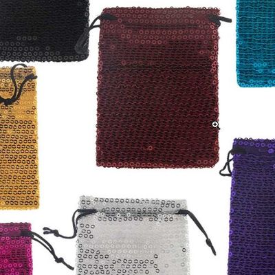 Drawstring bag w/ Sequins Asst'd Colors