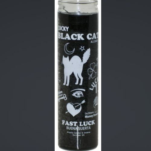 7 Day Candle Black Cat Black Color