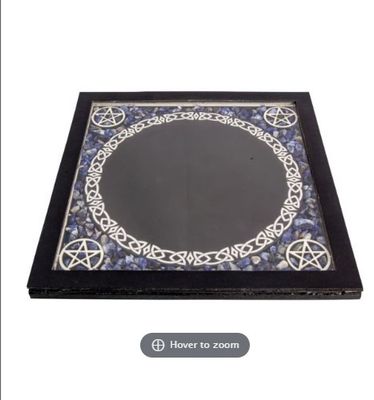 Scrying Mirror Glass w/Crystals