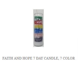 7 Day Candle Faith and Hope 7 Colors