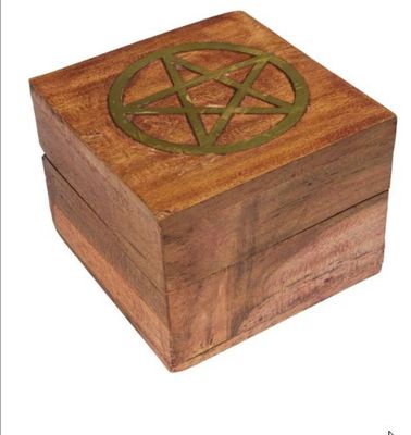 Box Wood Velvet Lined Brass Inlay