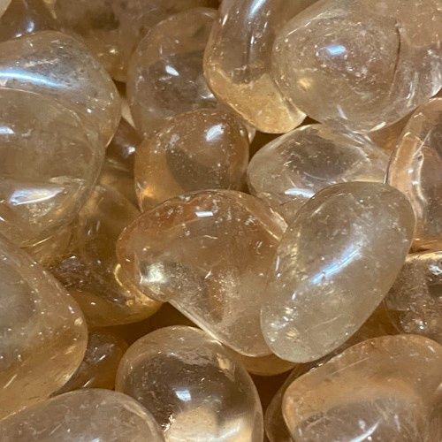 Quartz Champagne Aura Electroplated Tumbled Stone .75&quot;-1&quot;