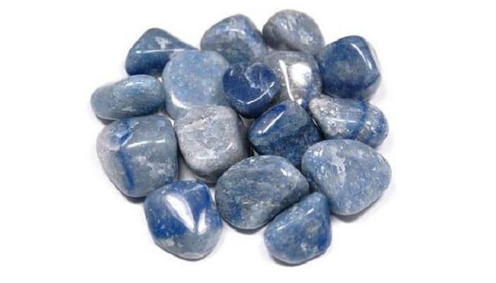 Quartz Blue Tumbled Stone 1&quot;-1.25&quot;
