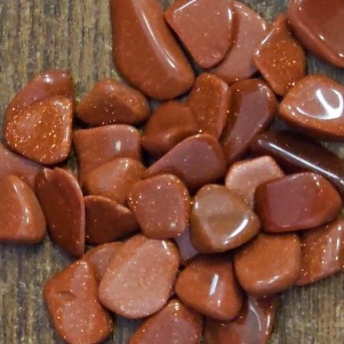 Goldstone Red Tumbled Stone .5&quot;