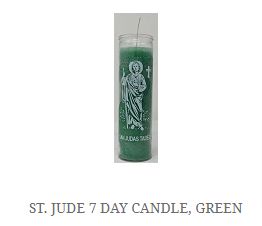 7 Day Candle St Jude Green