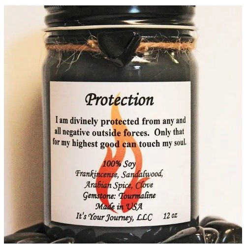 Candle Glass Jar Intentions 12oz, Type: Protection
