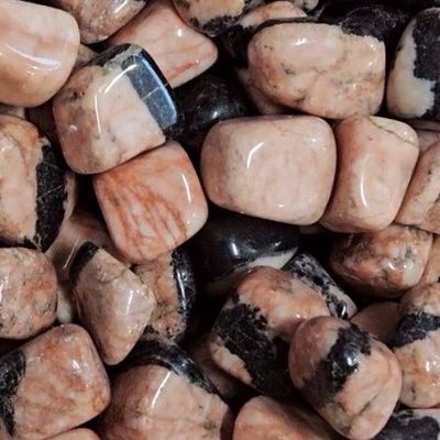 Jasper Zebra Pink Tumbled Stone .75"-1"