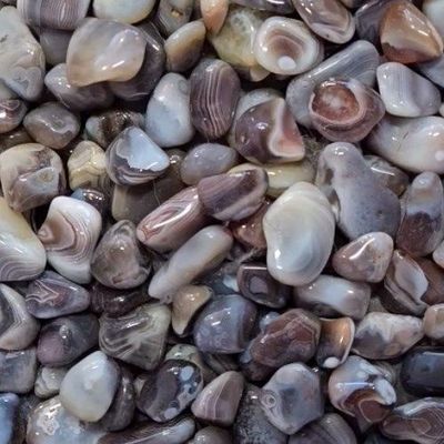 Agate White Botswana Tumbled Stone .5"-1"