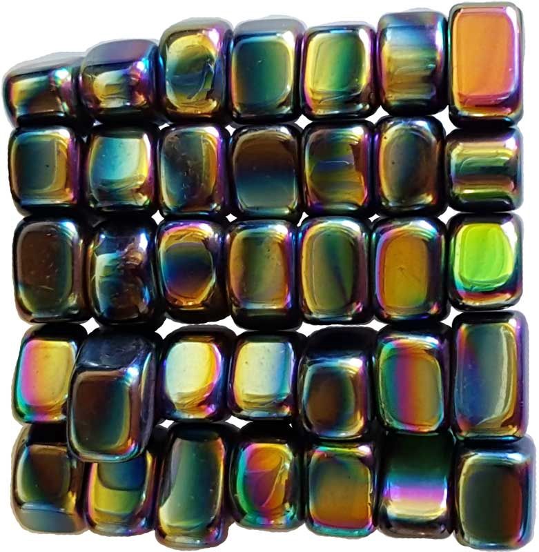Hematite Magnetic Rainbow Tumbled Stone .75&quot;