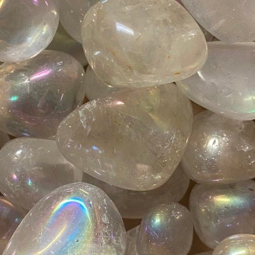 Quartz Aura Angel Tumbled Stone .75&quot;-1&quot;