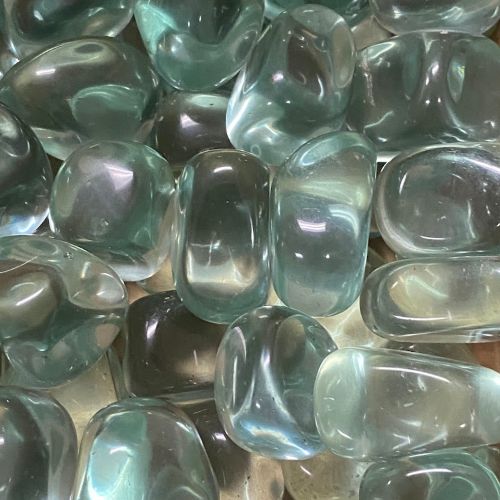 Obsidian Synthetic Blue Tumbled Stone .75&quot;-1&quot;