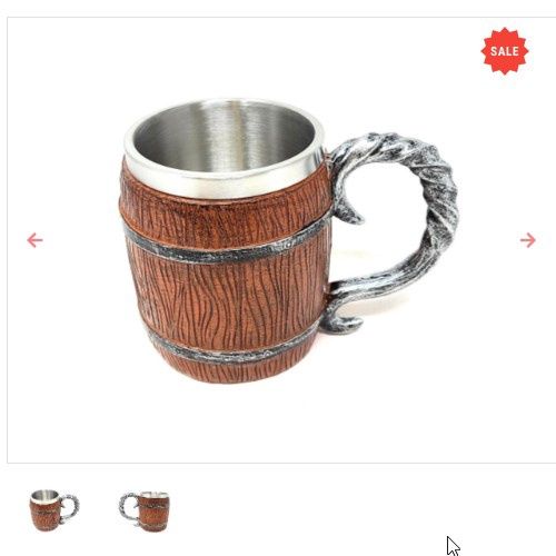 Wooden Barrel Mug 12oz W/ Stainless Steel