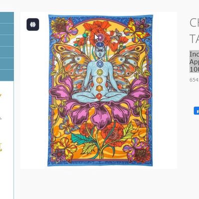 Tapestry 30''  45'' Chakra Lotus