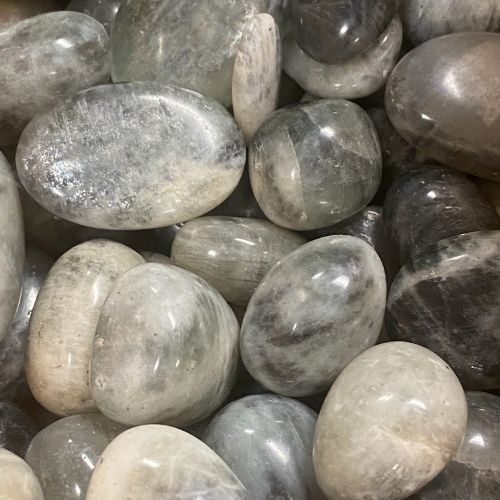Moonstone Black Tumbled Stone .75&quot;-1&quot;