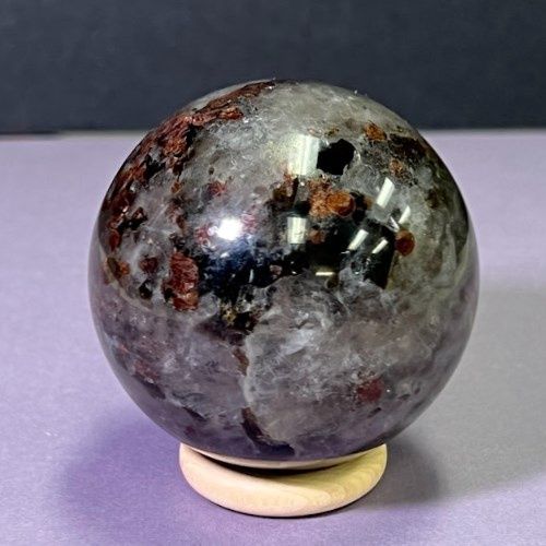 Garnet and Mica in Quartz Sphere - Select