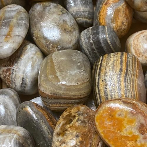 Calcite Zebra Tumbled Stone 1&quot;-1.5&quot;