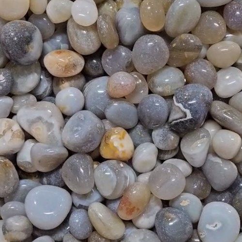 Agate Gray Natural Tumbled Stone .5&quot;-1&quot;