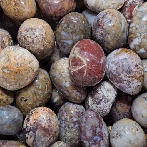 Jasper Plum Tumbled Stone 1&quot;-1.25&quot;