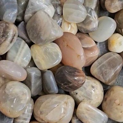 Moonstone Mixed Colors Tumbled Stone .5"-1"