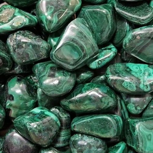 Malachite Tumbled Stone .75&quot;-1.25&quot;